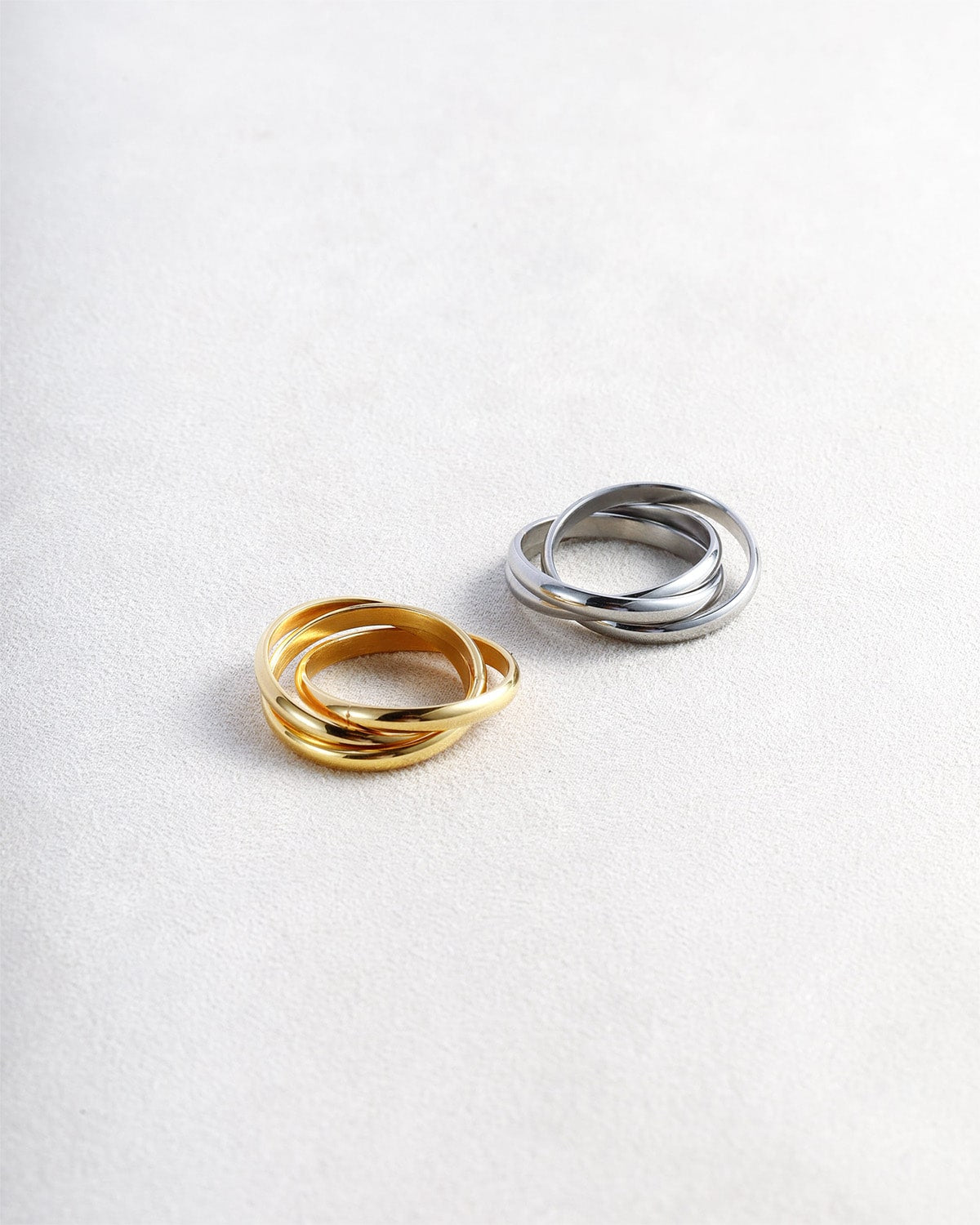 Drei ring ゴールドシルバーペア