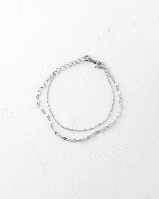 レイヤードブレスレット シルバー