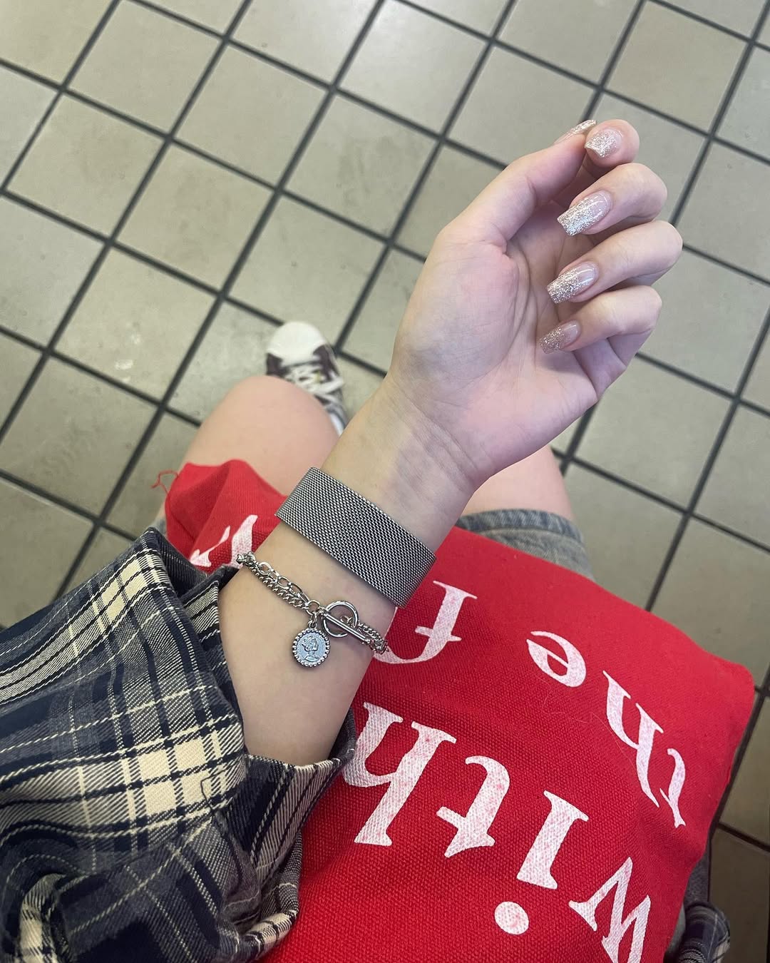 Coin chain bracelet ブレスレットシルバーレディース