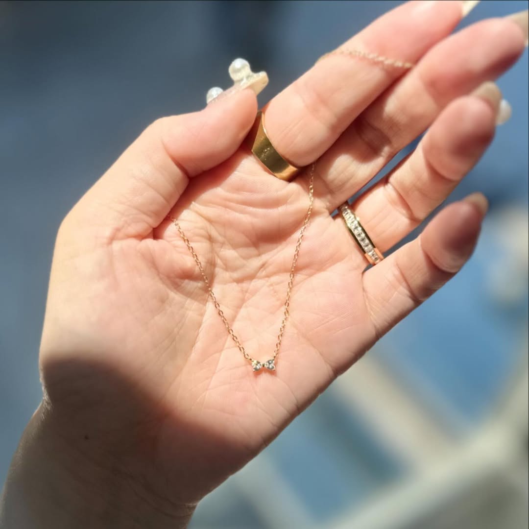 リボンネックレスS925コーデ3