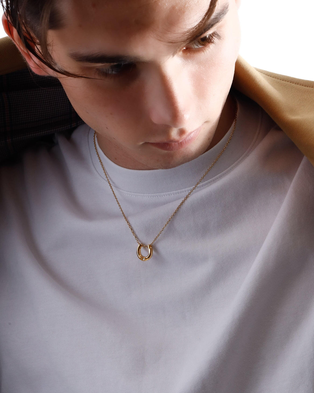 Double ring necklace Horseshoe Necklace ネックレス