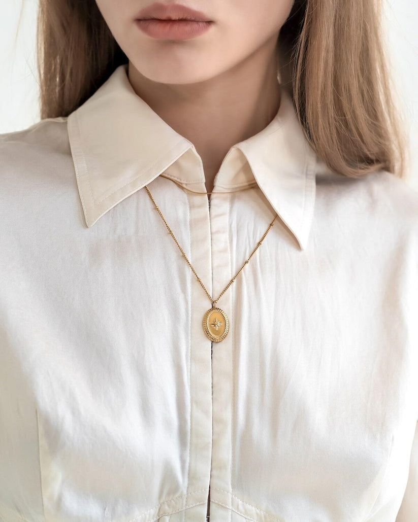 Sun Double Chain Necklace