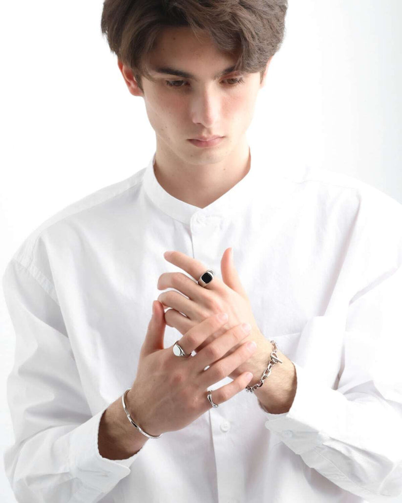 Cable Chain Bracelet & Stone Ring, 華やか, ギフト