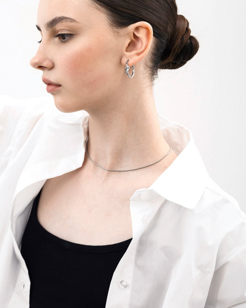 ラウンドスネークネックレス 丸み ソフト 高級感