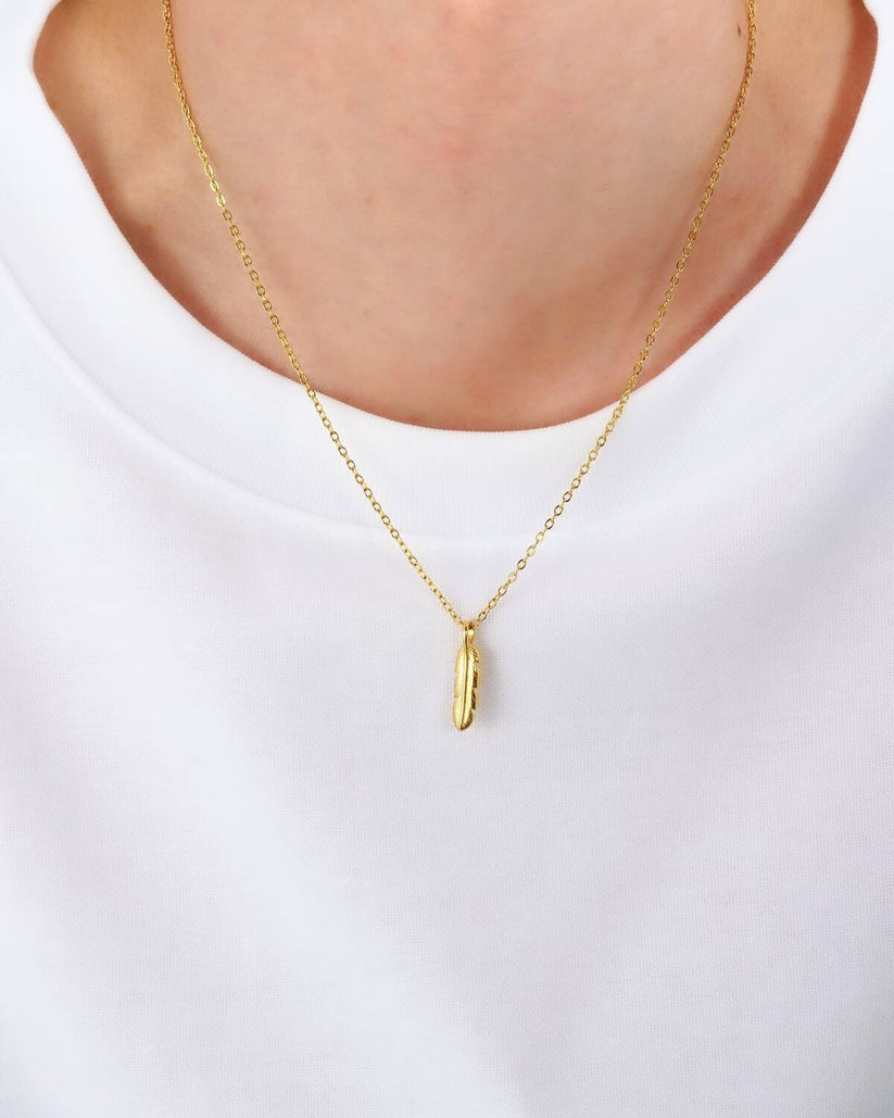 Feather necklace フェザー 羽 メンズ ゴールド
