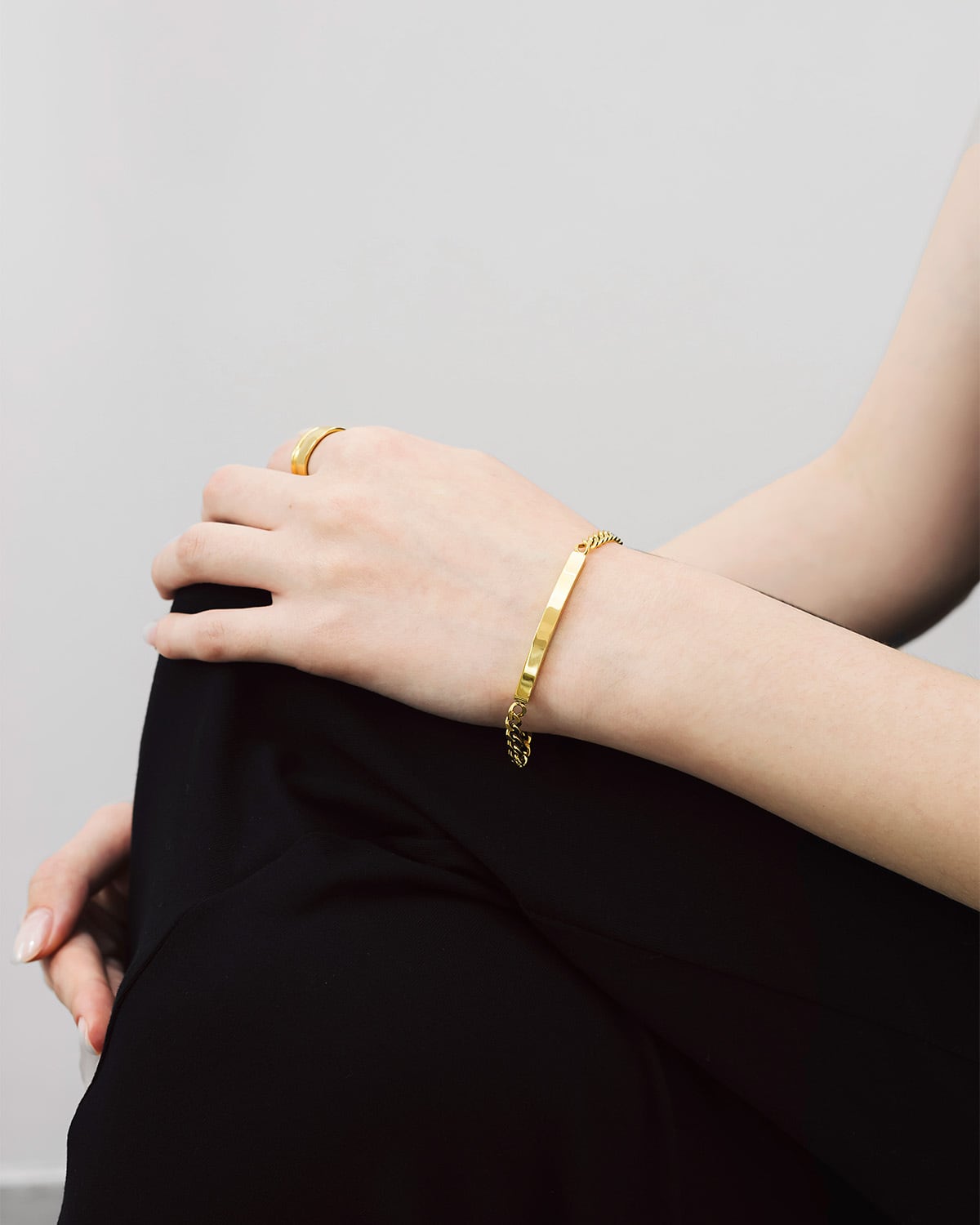 Plate Chain Bracelet レディース ゴールド