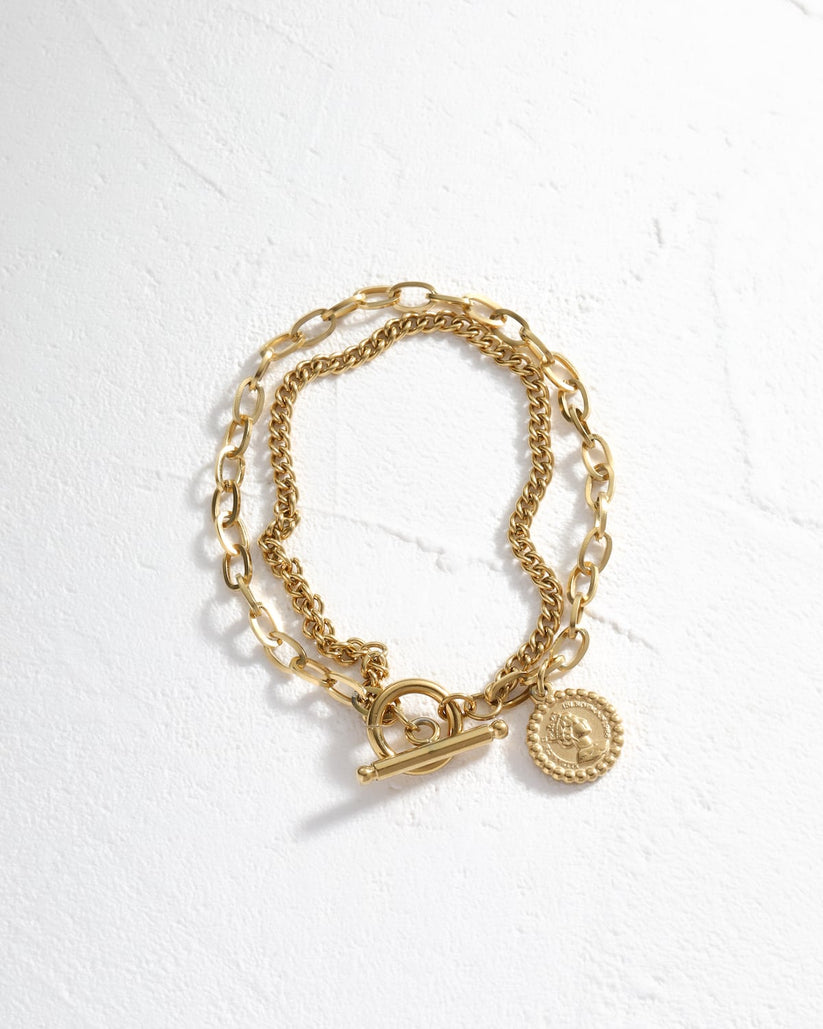 Coin chain bracelet コイン チェーン モード感