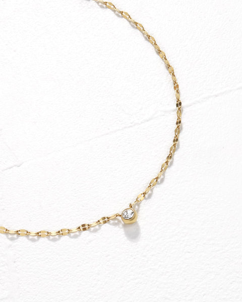 Zirconia × petal necklace ジルコニアネックレス｜GLUCK（グルック 