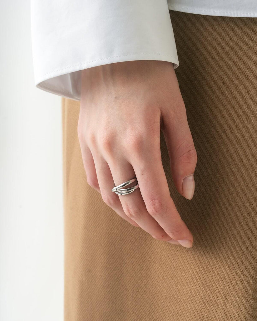 Drei ring シンプル 3連 華奢