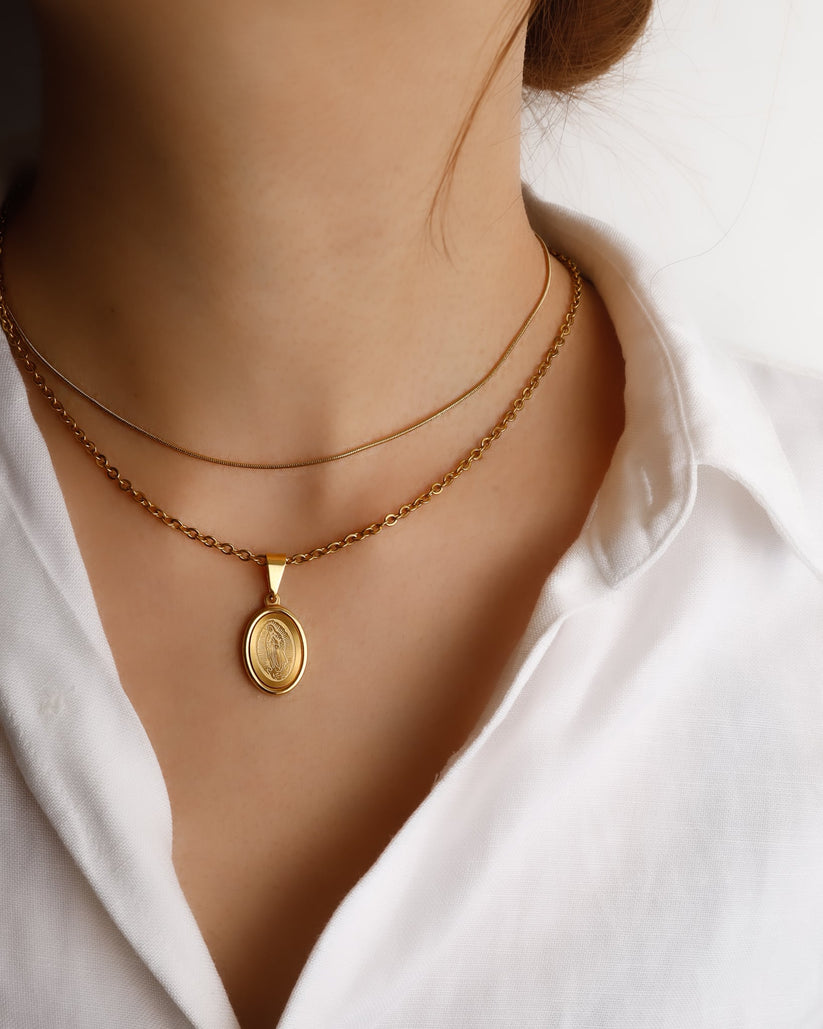 Round Snake Necklace sleek elegant layering