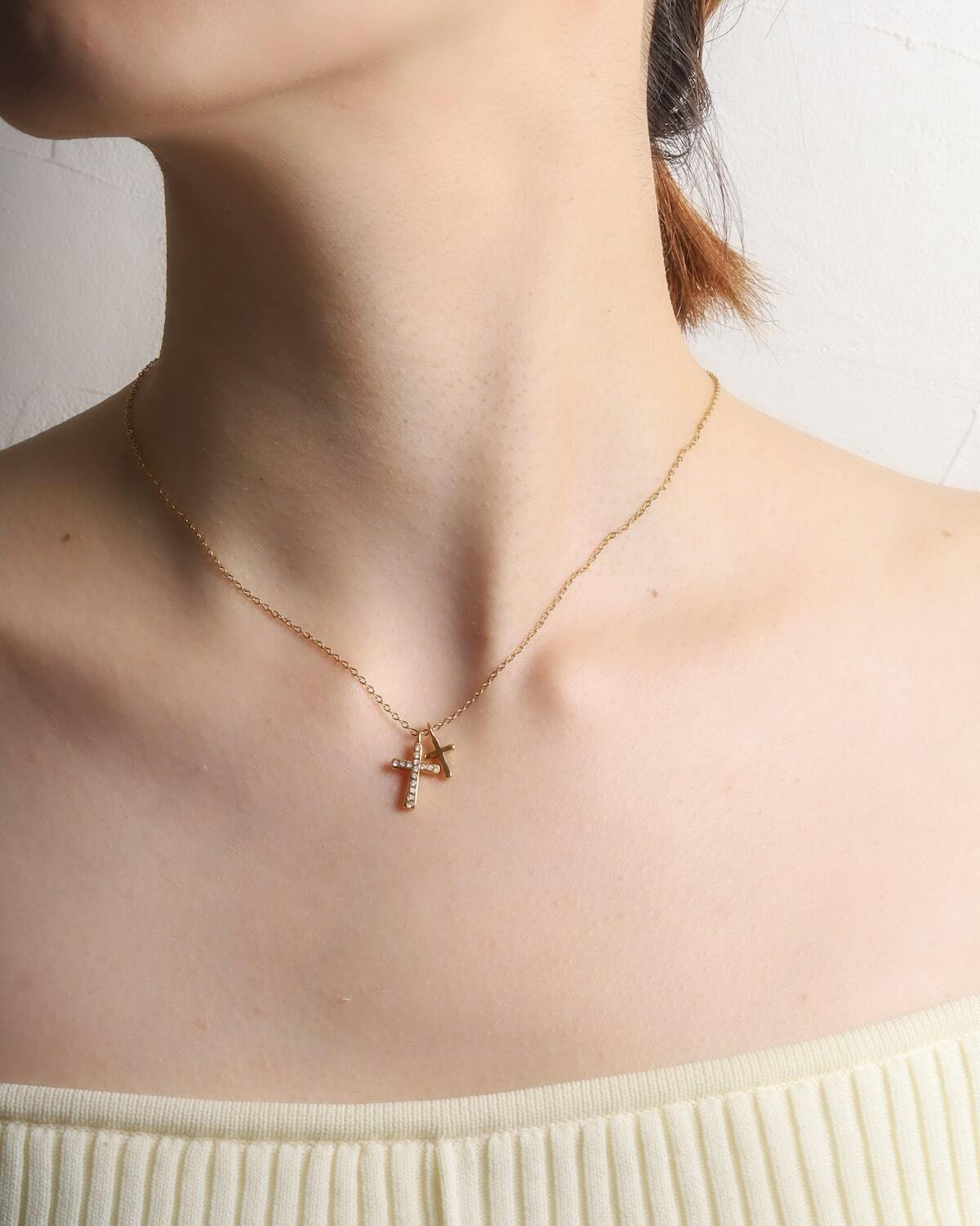 Double cross necklace ダブルクロスネックレス｜GLUCK（グルック）公式通販サイト