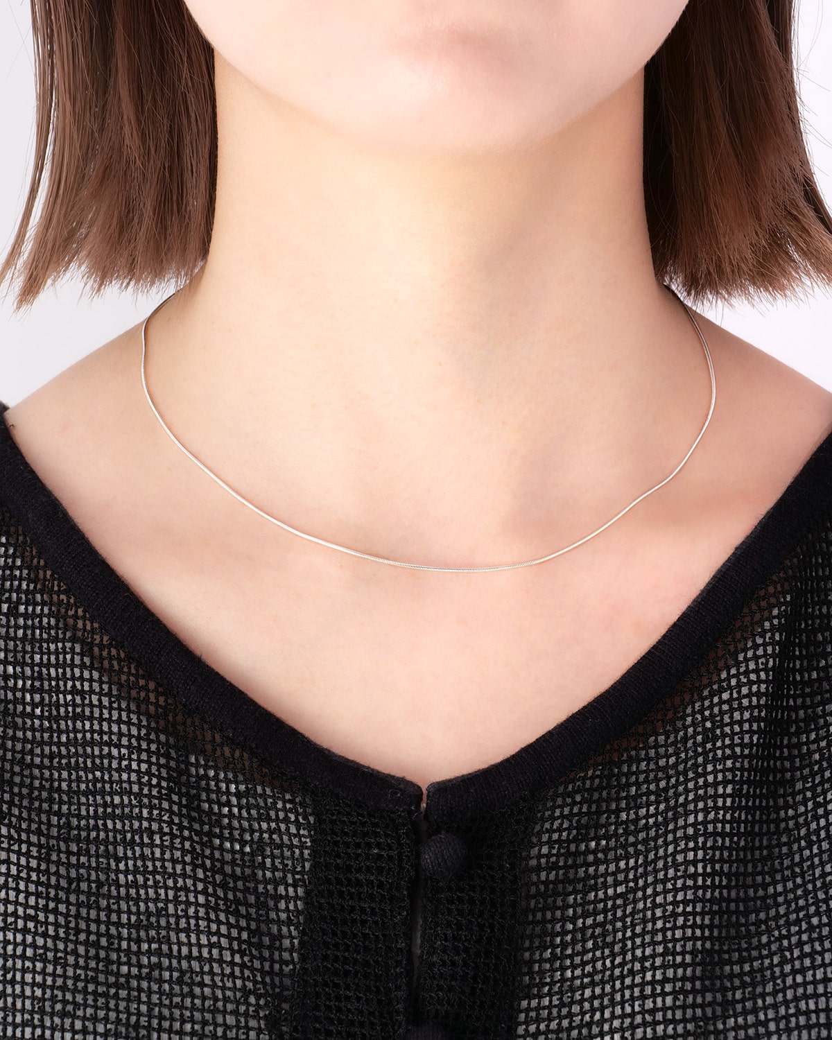 Round snake necklace S925 丸みを帯びたスネークチェーンネックレス