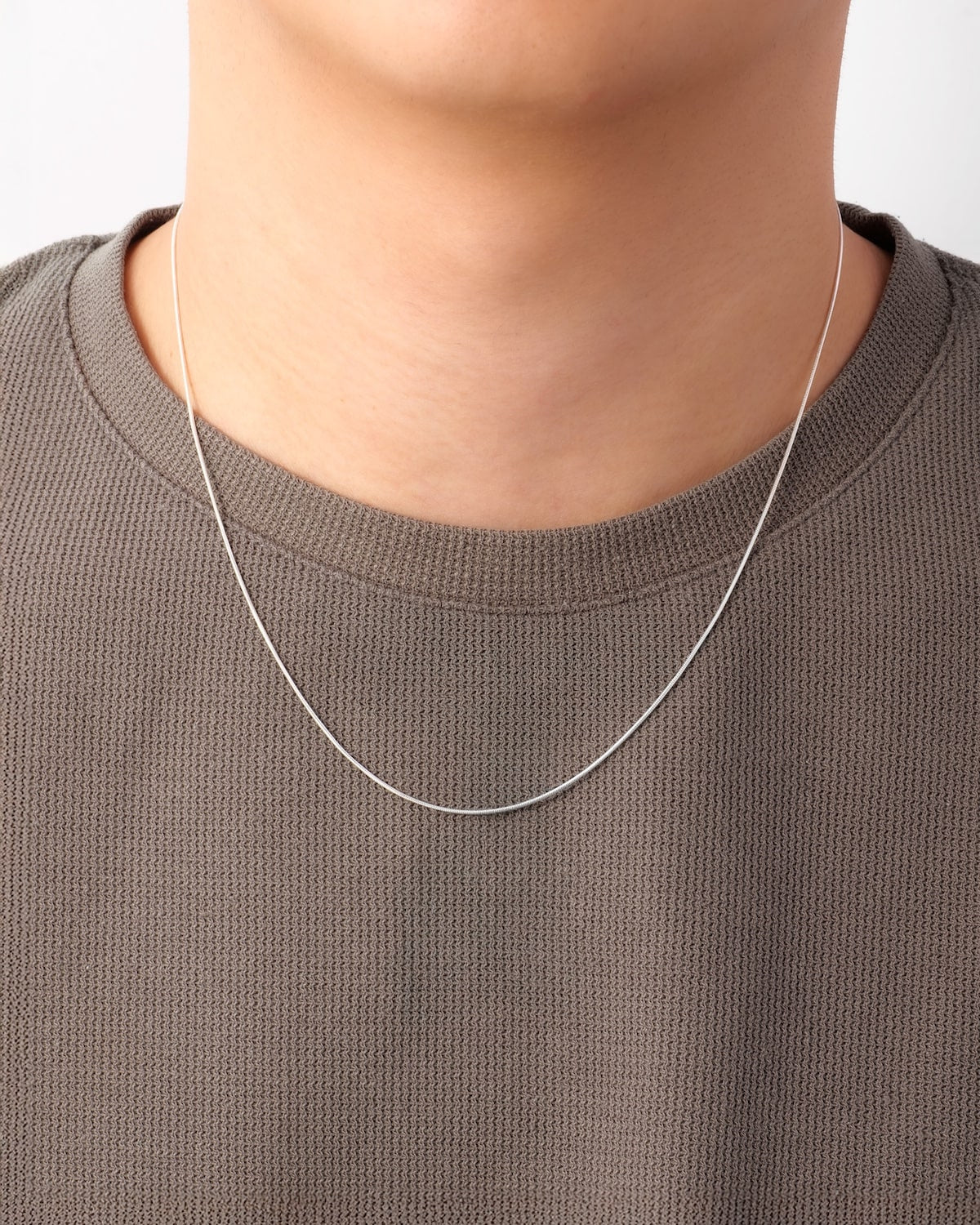Round snake necklace S925 丸みを帯びたスネークチェーンネックレス