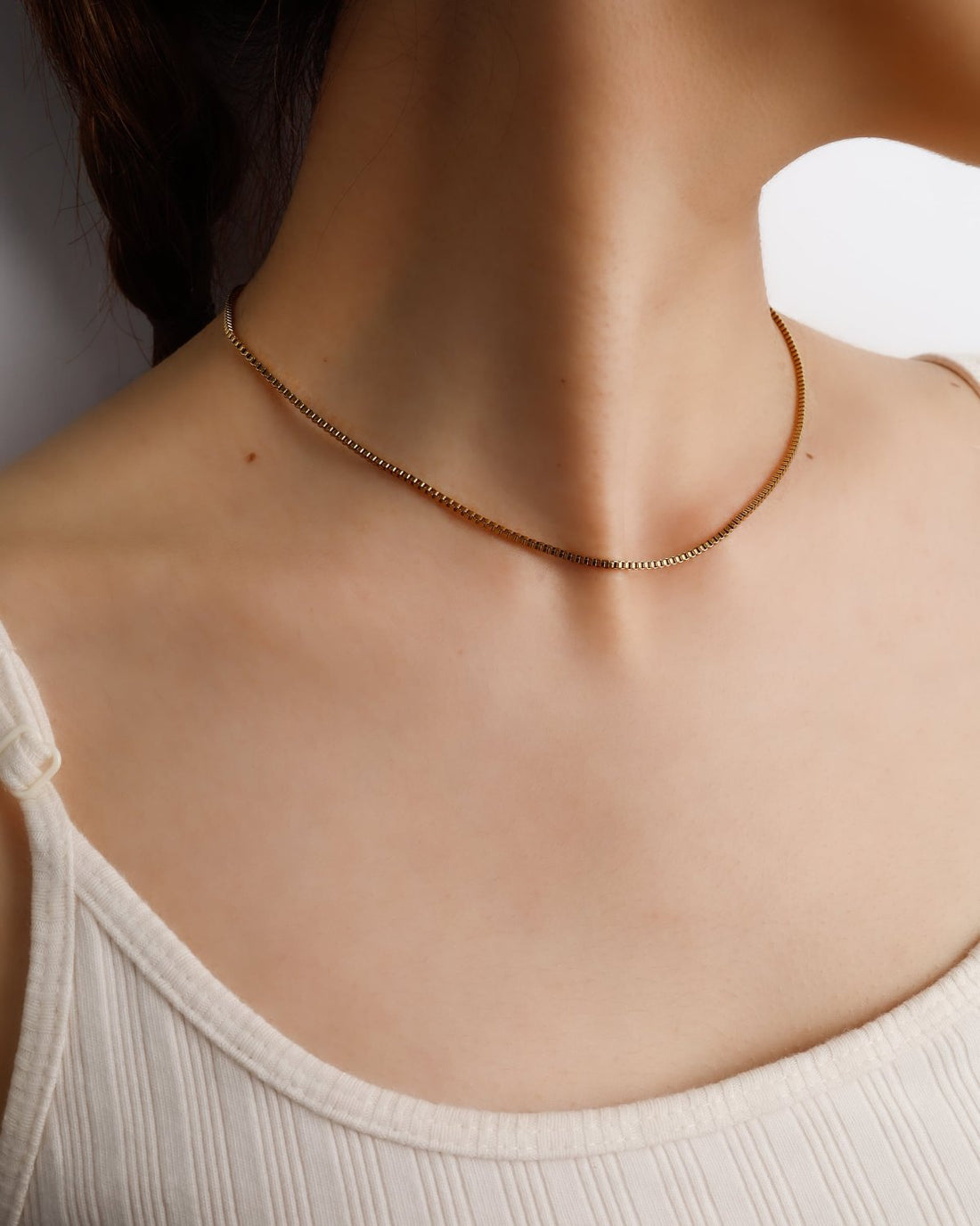 ボックスチェーンネックレス ゴールド