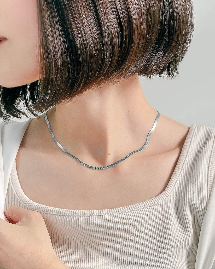 Snake Necklace 3mm - 滑らか 上品 重ね付け