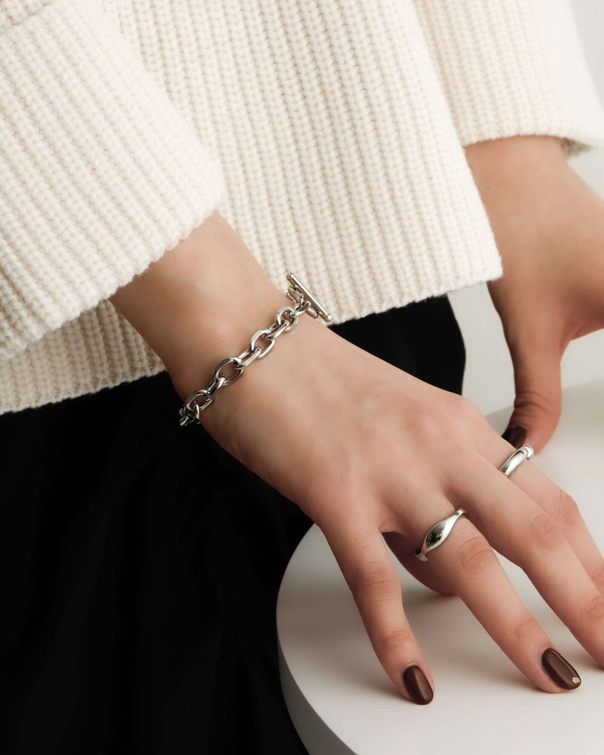 Cable chain bracele & Stone ring Set ブレスレット＆リング｜GLUCK（グルック）公式通販サイト