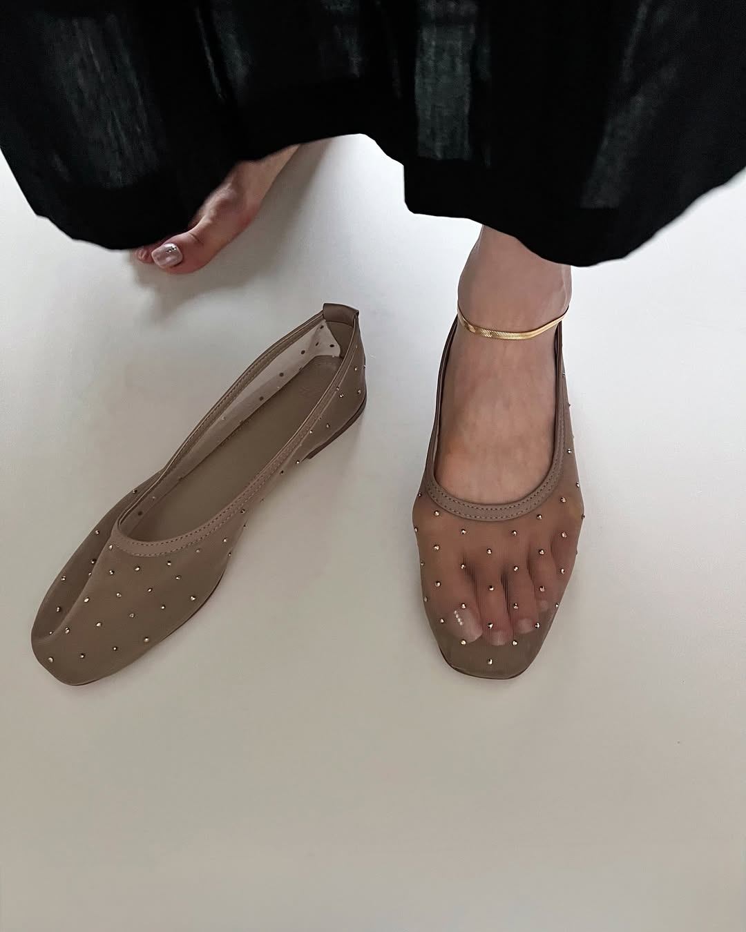 mym923-2-Snake anklet- ゴールド