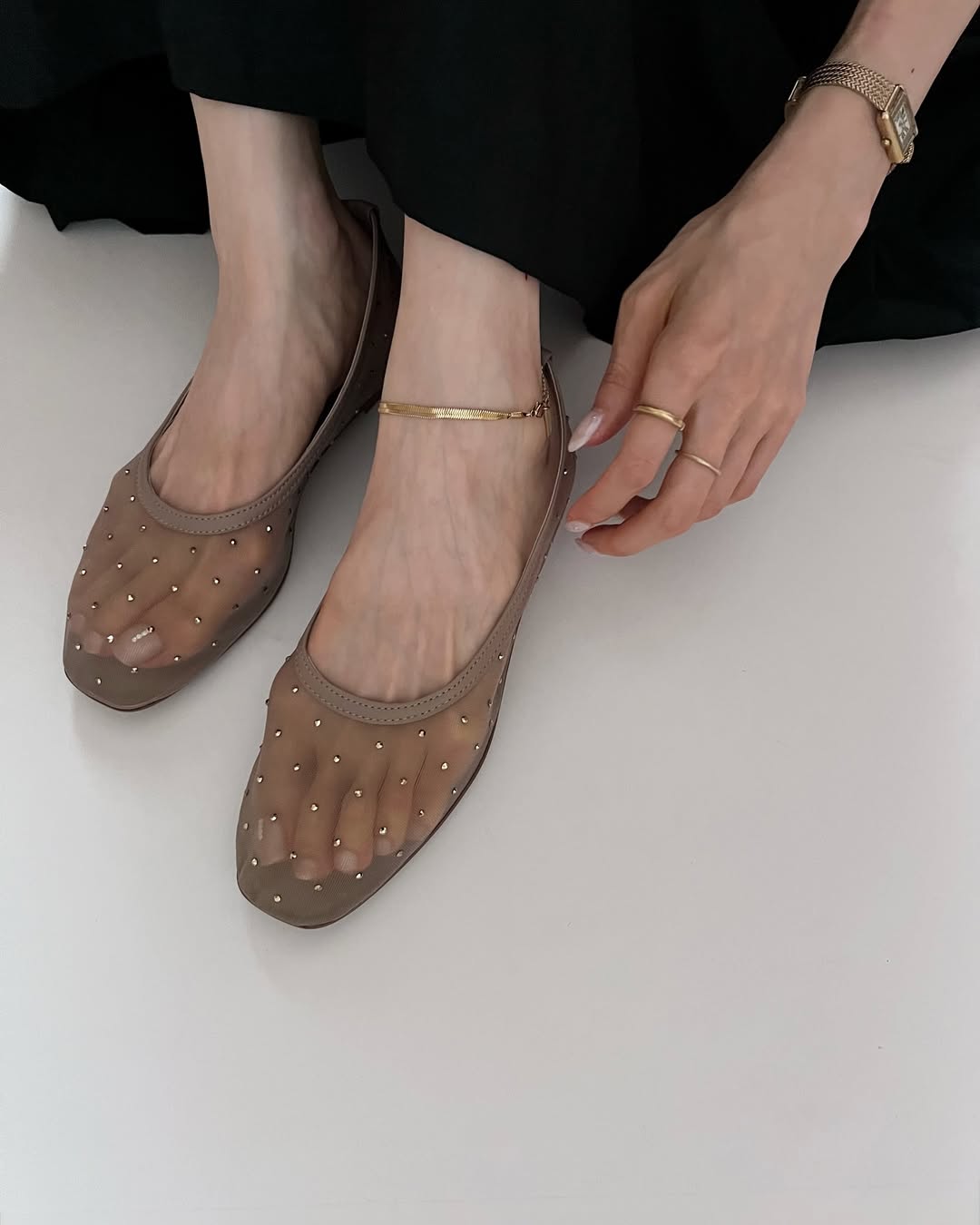 mym923-3-Snake anklet- ゴールド