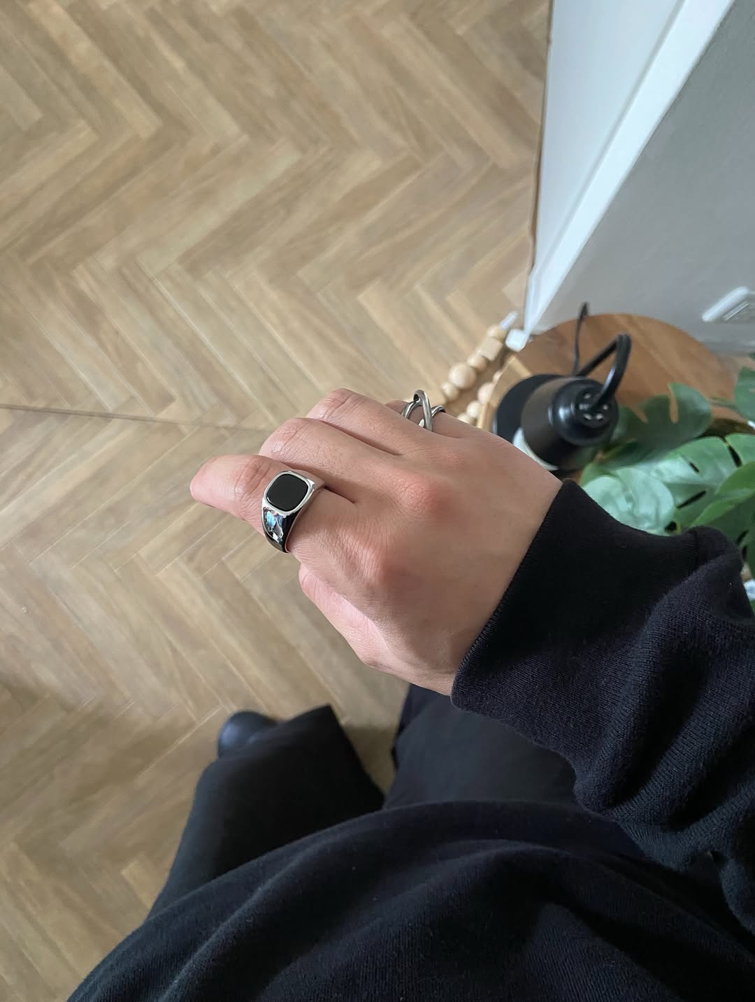 stone ring コーディネートシルバーアクセ