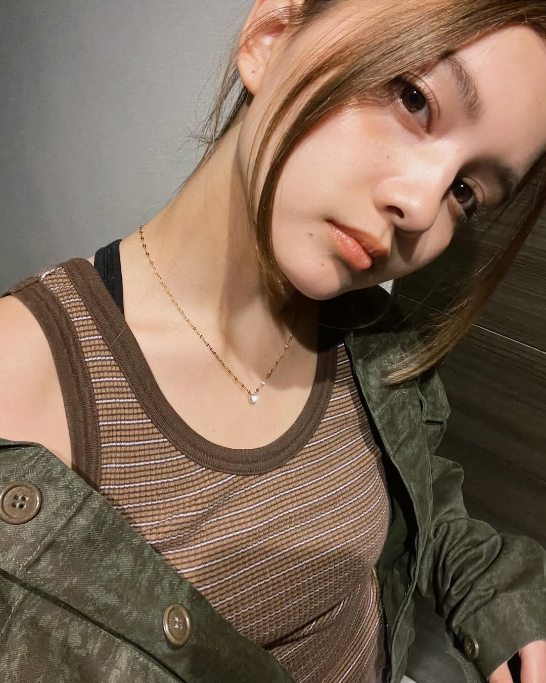 Zirconia × petal necklaceゴールド