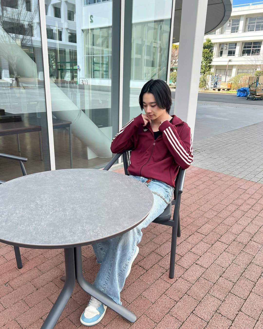 ネックレス-Snake necklace 3mm-シルバー-コーディネート3